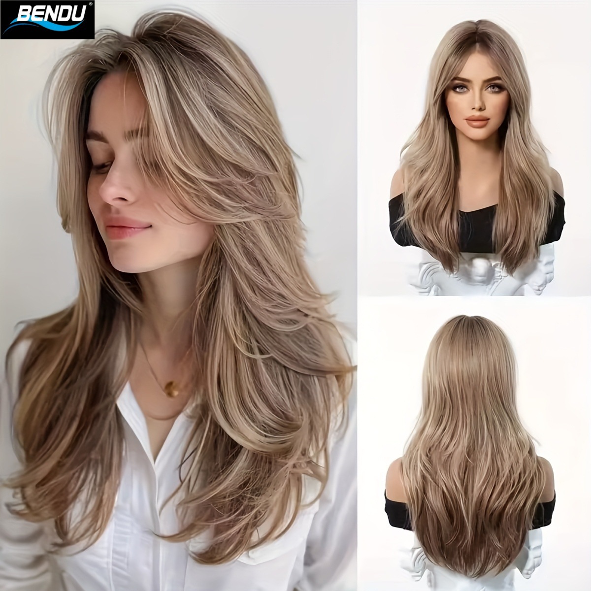 假发长卷发实物图