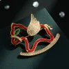Original dual-purpose red Rope series cute horse brooch with a light luxury and high-end feel, copper alloy micro-inlaid zircon horse good luck pin Application Scenario