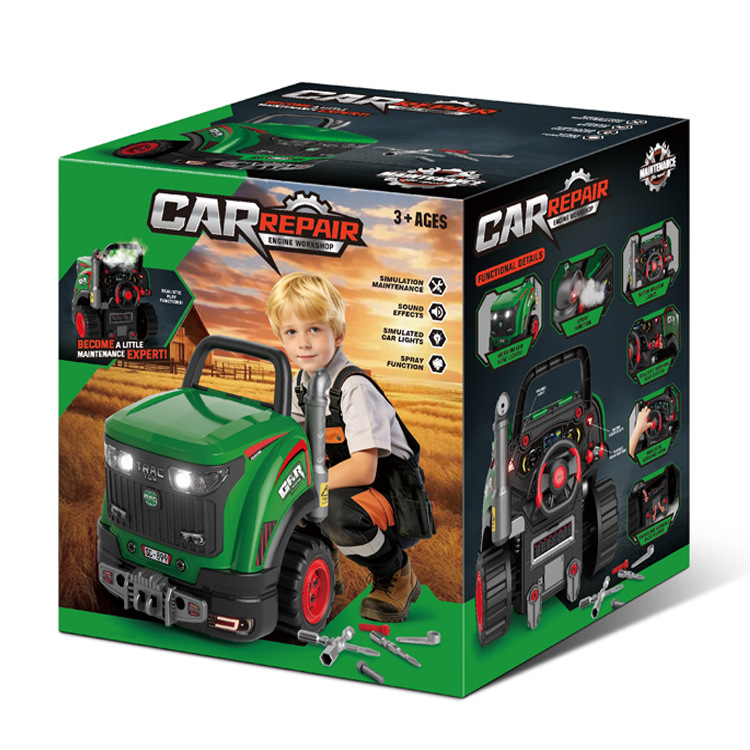 Children's disassembly and assembly engineering vehicle toy simulation maintenance engineering vehicle with openable front cover, light and music toy vehicle Specification image