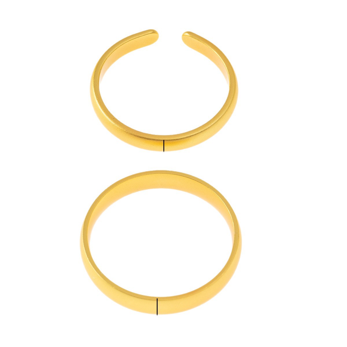 Wholesale of the same style as the gold store, ancient sand gold exquisite craftsmanship, versatile plain ring tire bracelet, copper gold-plated loach back wide face bracelet Item Picture