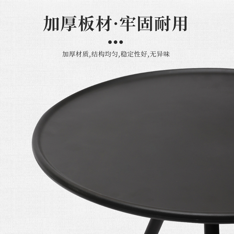 Negro madera trípode mesa de centro redonda conjunto de tres piezas moderno minimalista multifuncional sala de estar mesa de centro chapa de piedra Specification image