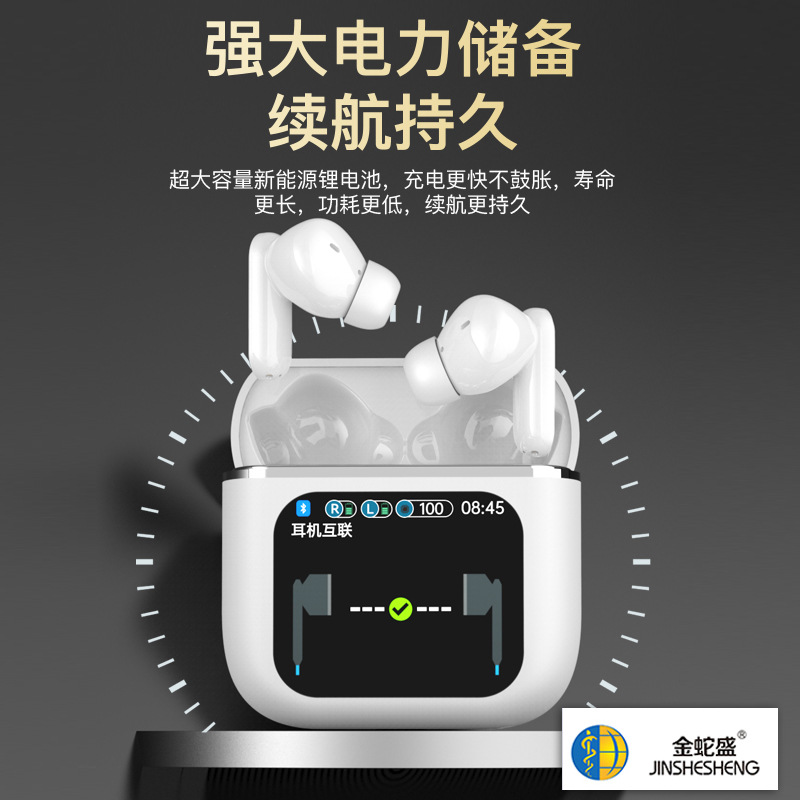 New touchscreen Bluetooth headphones with long-lasting battery life, ANC+ENC intelligent noise cancellation, LED screen in-ear TWS headphones details Picture