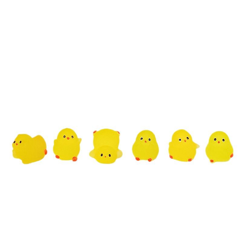 Cartoon mini luminous yellow chickens, cute little animals, luminous resin ornaments, model toys, micro-miniature landscapes Item Picture