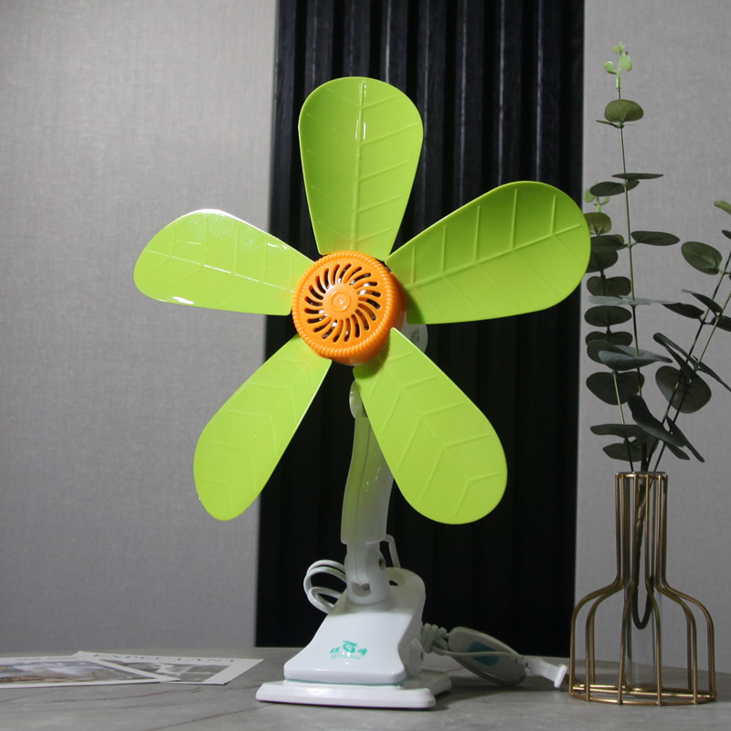 Green five-blade air circulation fan, small electric fan, household silent and energy-saving circulation fan