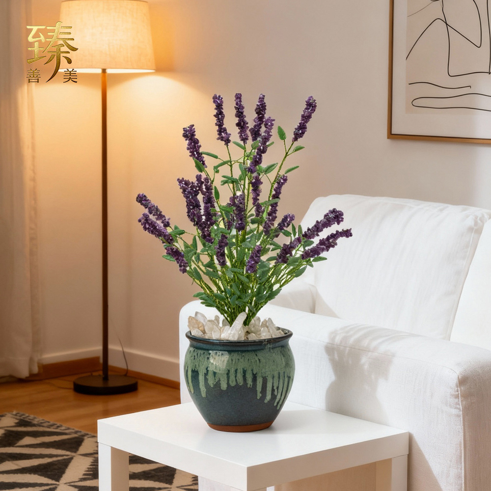 天然紫水晶簇花水晶树摆件水晶原石单晶体仿真花树工艺品摆件批发