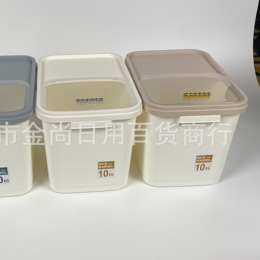High-quality appearance level solid color transparent rice bucket, 10-jin food-grade rice storage container, flour storage sealed rice jar, household Application Scenario