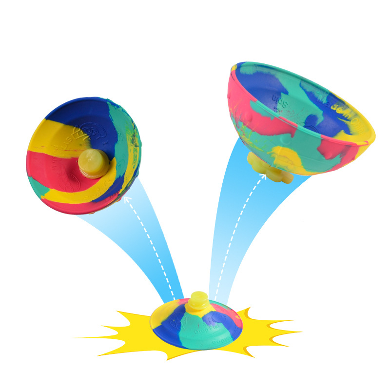 Cross-border bestseller Cloud Button POPS, Mushroom Half Ball, bouncing spinning top, novel and special stress-relieving toy details Picture