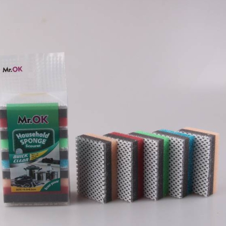 Mr.OK factory direct supply sponge scouring pads, double-sided cleaning sponges, kitchen cleaning sponges, dishwashing sponges, pot scrubbing sponges Specification image
