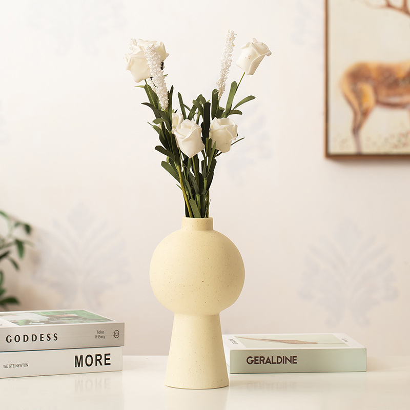 2025 Nordic minimalist Ceramic vases, light luxury dried flower arrangements, home living room and bedroom decorative items, cross-border best-selling vase ornaments Specification image