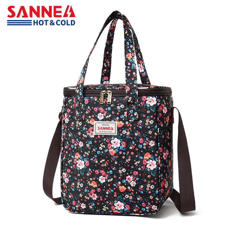 Sannen nuevo estilo bolso de aislamiento de impresión portátil bolsa de hielo transfronteriza de gran capacidad bolsa de caja de comida de picnic exterior para llevar bolsa de plástico