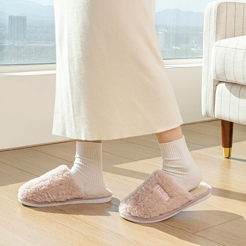 棉拖鞋防滑女家用情侣毛毛地板拖鞋秋冬家居毛绒男士棉拖鞋秋冬产品图