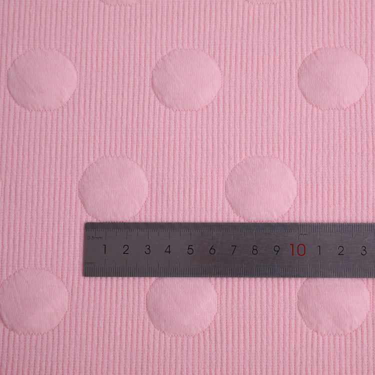 Knitted jacquard air cotton fabric, baby cotton-like polyester yarn knitted elastic fabric, weft dyed air layer fabric Specification image