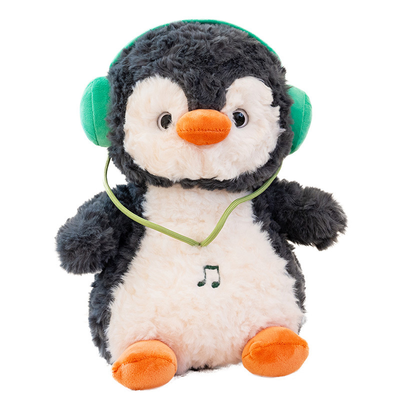 Cartoon dynamic music penguin plush toy, fun little penguin 8-inch claw machine doll gift Item Picture