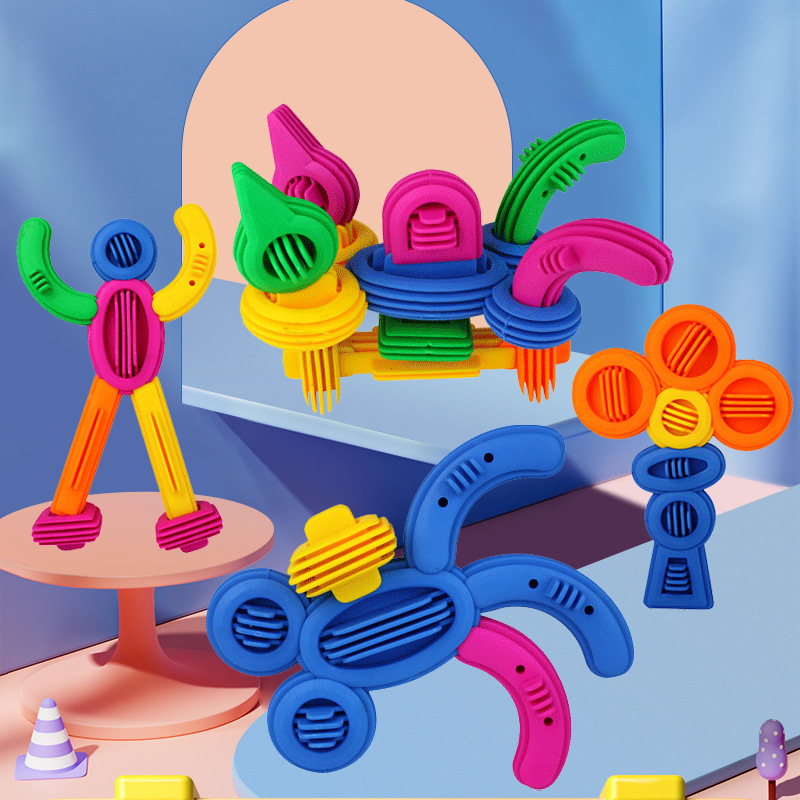 Hualong building block toys, plastic interlocking building blocks, desktop educational building blocks, intelligence building blocks, factory direct sales details Picture