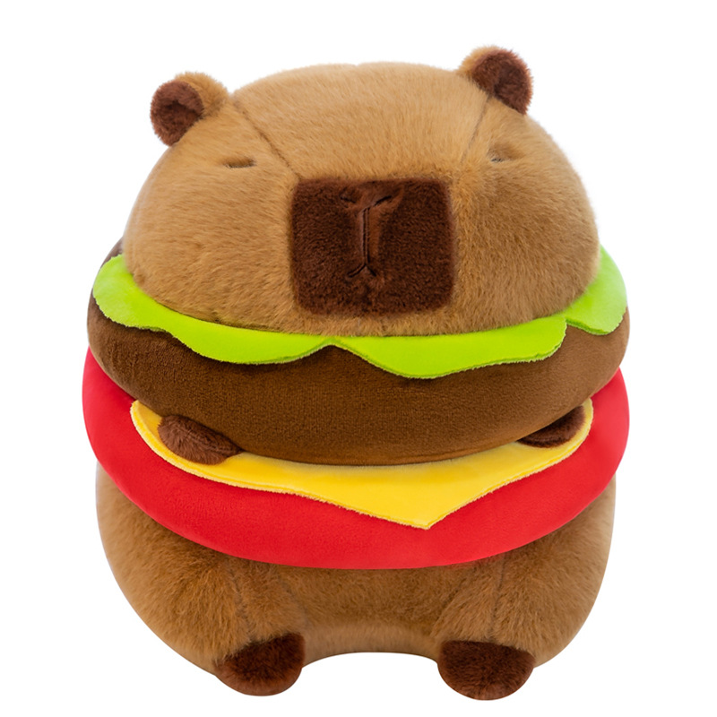 Cross-border Capibara figurines, hamburgers, capybaras, snot chefs, plush toys, top hats, and supermarket gifts for children Item Picture