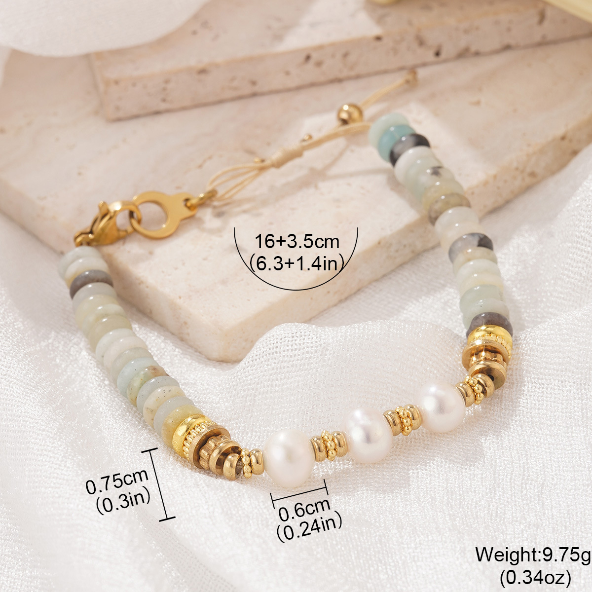 European and American colored stone jewelry, new Bohemian style, retro trend, non-fading, fashionable design sense beaded bracelet Application Scenario