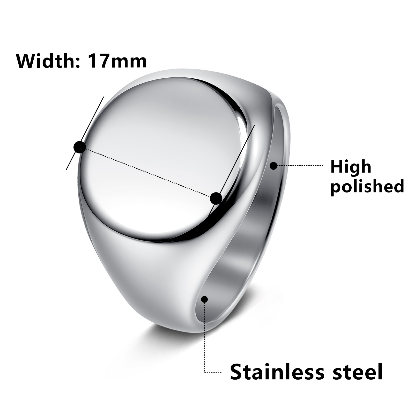 In 2025, the popular titanium steel ring for men on Amazon in Europe and America, a large circular cast ring with a logo, temu Item Picture