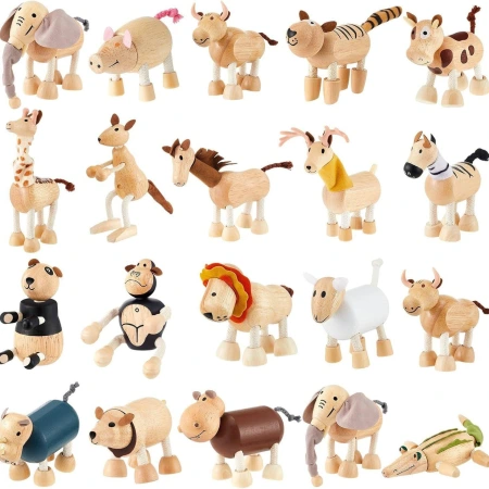 Wooden zoo jungle wild dolls, kindergarten students, natural farm cognitive simulation toys, decorative ornaments Wooden zoo jungle wild dolls, kindergarten students, natural farm cognitive simulation toys, decorative ornaments
