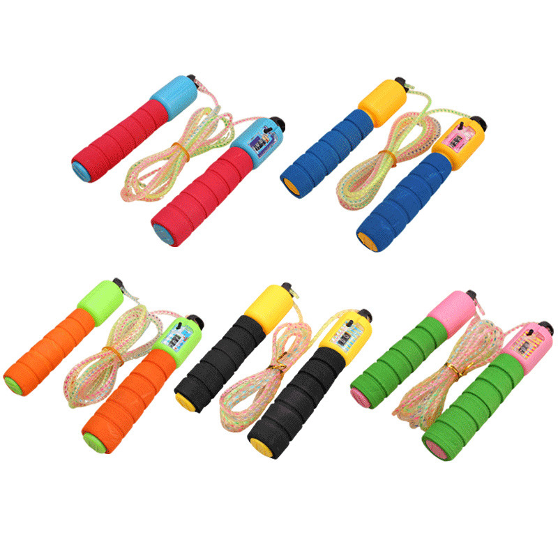 Rubber cotton sponge handle counting skipping rope, student high school entrance examination sports goods, adult fitness variety skipping rope, rope Item Picture
