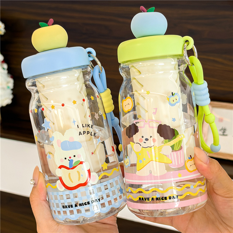 可爱卡通水杯主体塑料儿童水杯斜跨卡通杯儿童塑料杯 details Picture