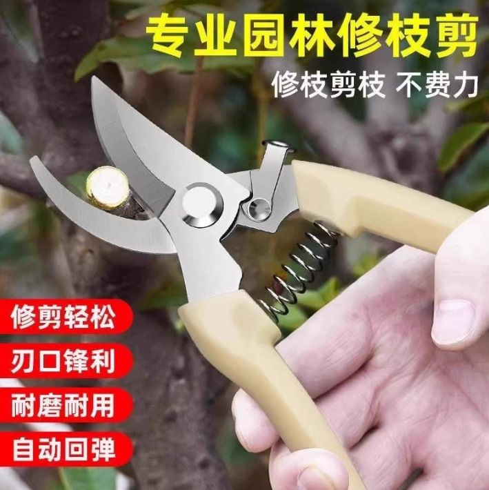 Pruning shears, powerful stainless steel multi-functional garden scissors, orchard peach tree scissors, garden shaping garden tools