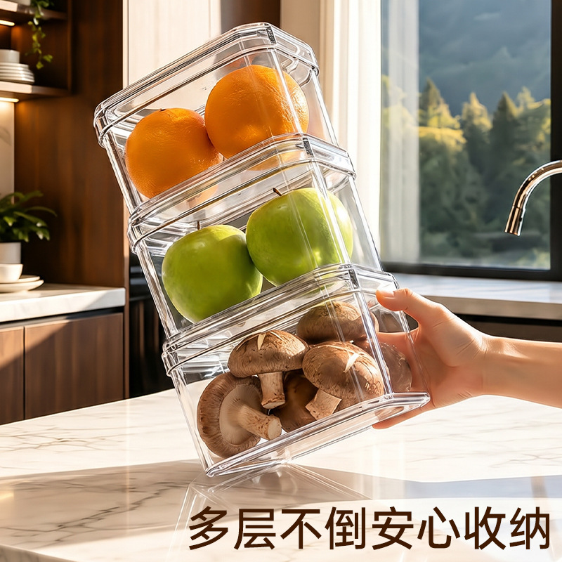 Carefully selected PET food-grade refrigerator storage box with free shipping, thickened transparent lid to prevent cross-flavor food preservation box Specification image