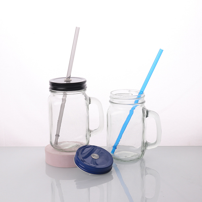Wholesale of glass handle cups, Amazon Mason cups with straws, glass water cups, Mason cans, rooster cups, one-piece consignment Specification image