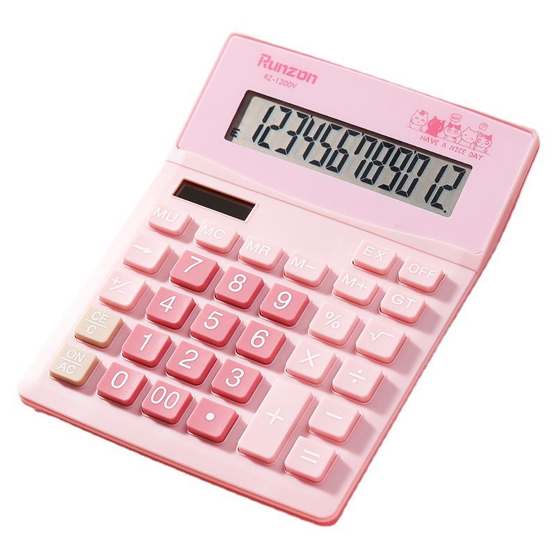 RZ-1200V high-quality, high-end color matching office and financial desktop solar calculator from the original factory Item Picture