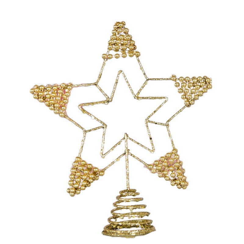 Cross-border wholesale Christmas tree ironwork top star, tree top five-pointed star table decoration, tree top star Christmas decoration Item Picture