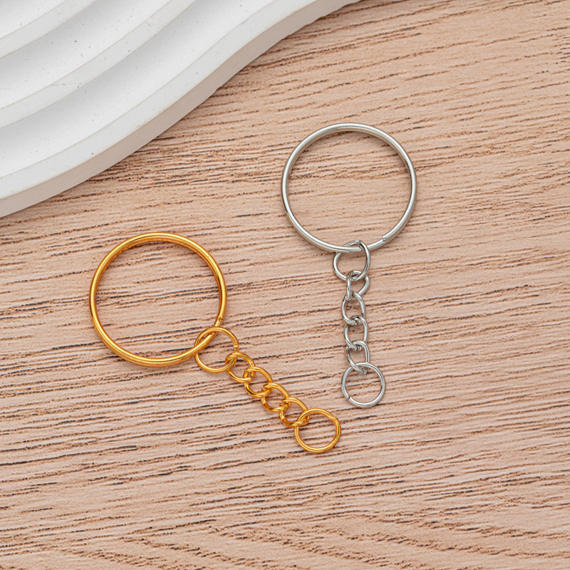 25mm电镀钥匙圈挂四节链挂单圈饰品配件光圈配钥匙链公仔玩具挂件