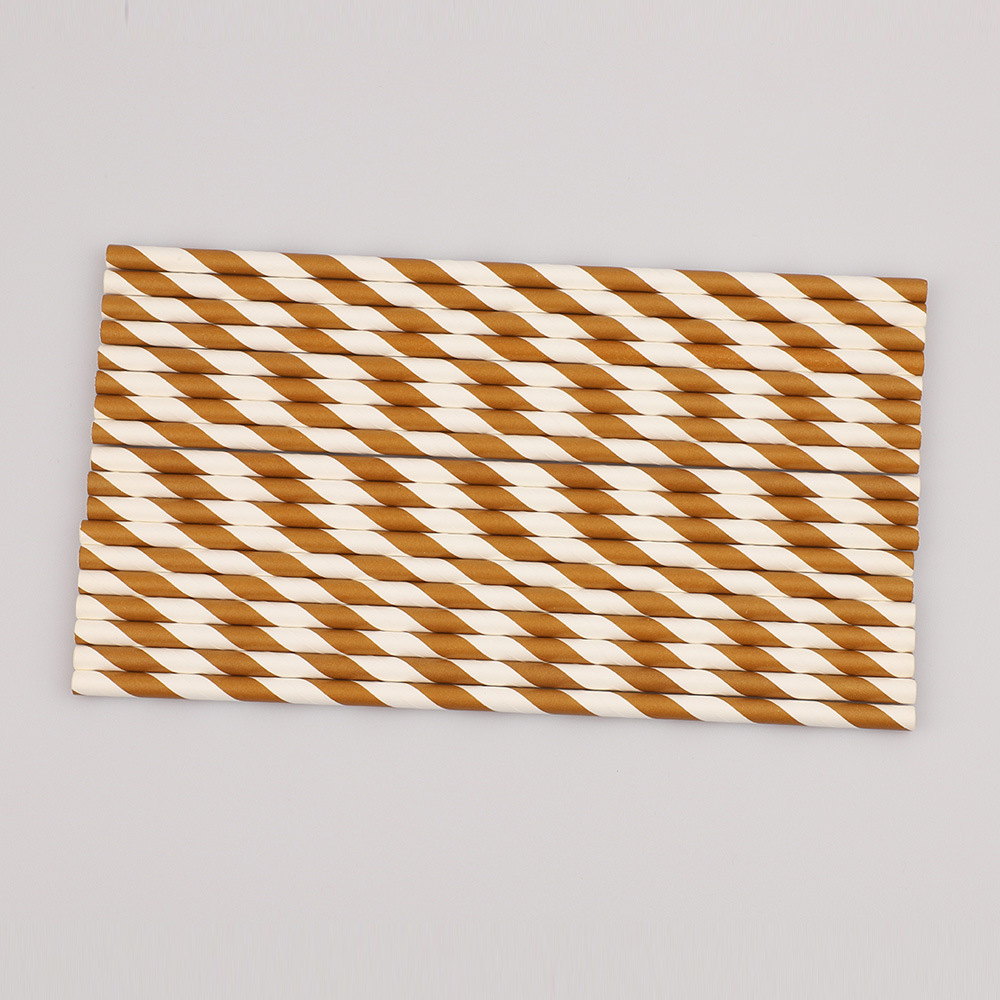 纸吸管一次性吸管彩条果汁吸管饮料可降解牛皮纸吸管厂家amazon