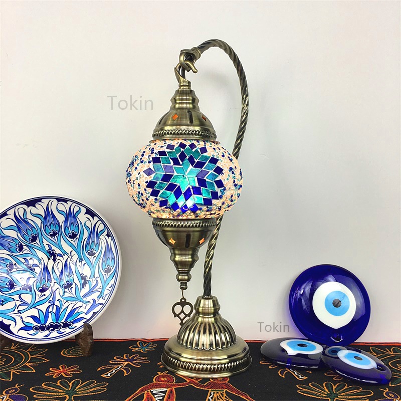 摩洛哥台灯复古浪漫小夜灯卧室餐厅酒店酒吧土耳其手工玻璃小台灯
