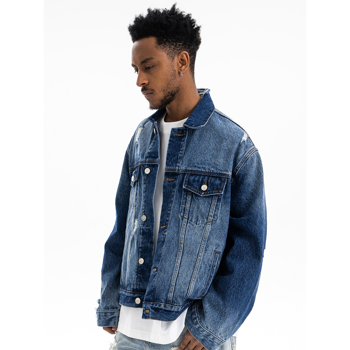 Lanhai Men's Wear - 2025 Autumn/Winter New Collection: A classic and retro Japanese washed-out denim jacket for men details Picture