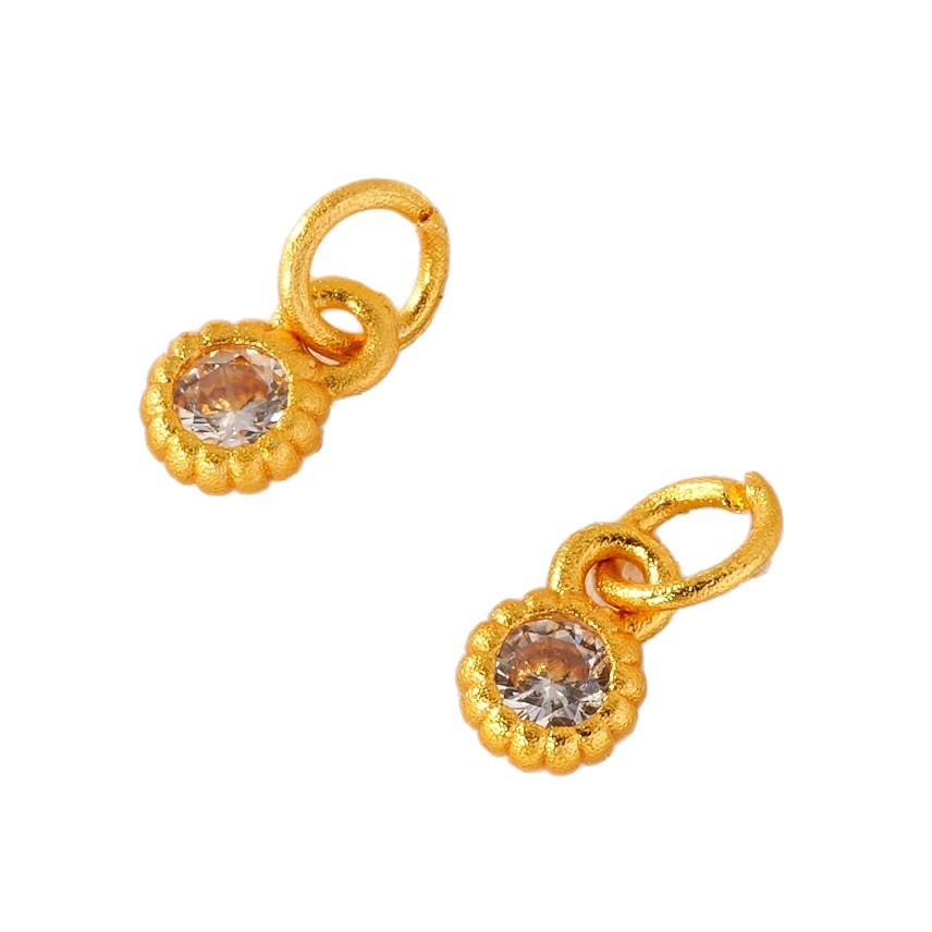 New ancient-style sand gold high-color retention zirconium-inlaid small slipper Chinese-style high-end bracelet and necklace DIY accessory Item Picture