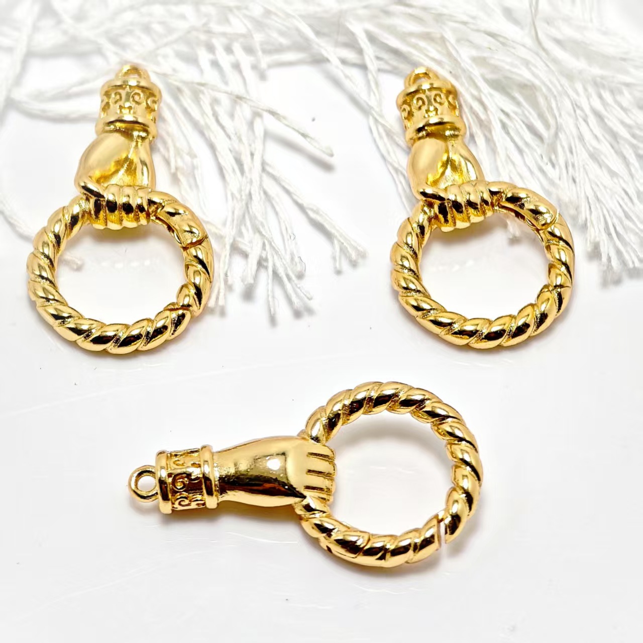 DIY jewelry necklace clasp, 18K thick gold and white gold regular accessory connection clasp, special-shaped bracelet clasp Specification image