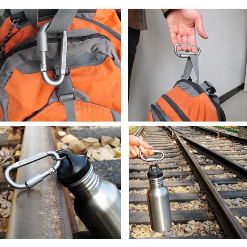 高品质加粗8CM带锁D型登山扣快挂螺帽扣挂扣铝合金背包扣细节图