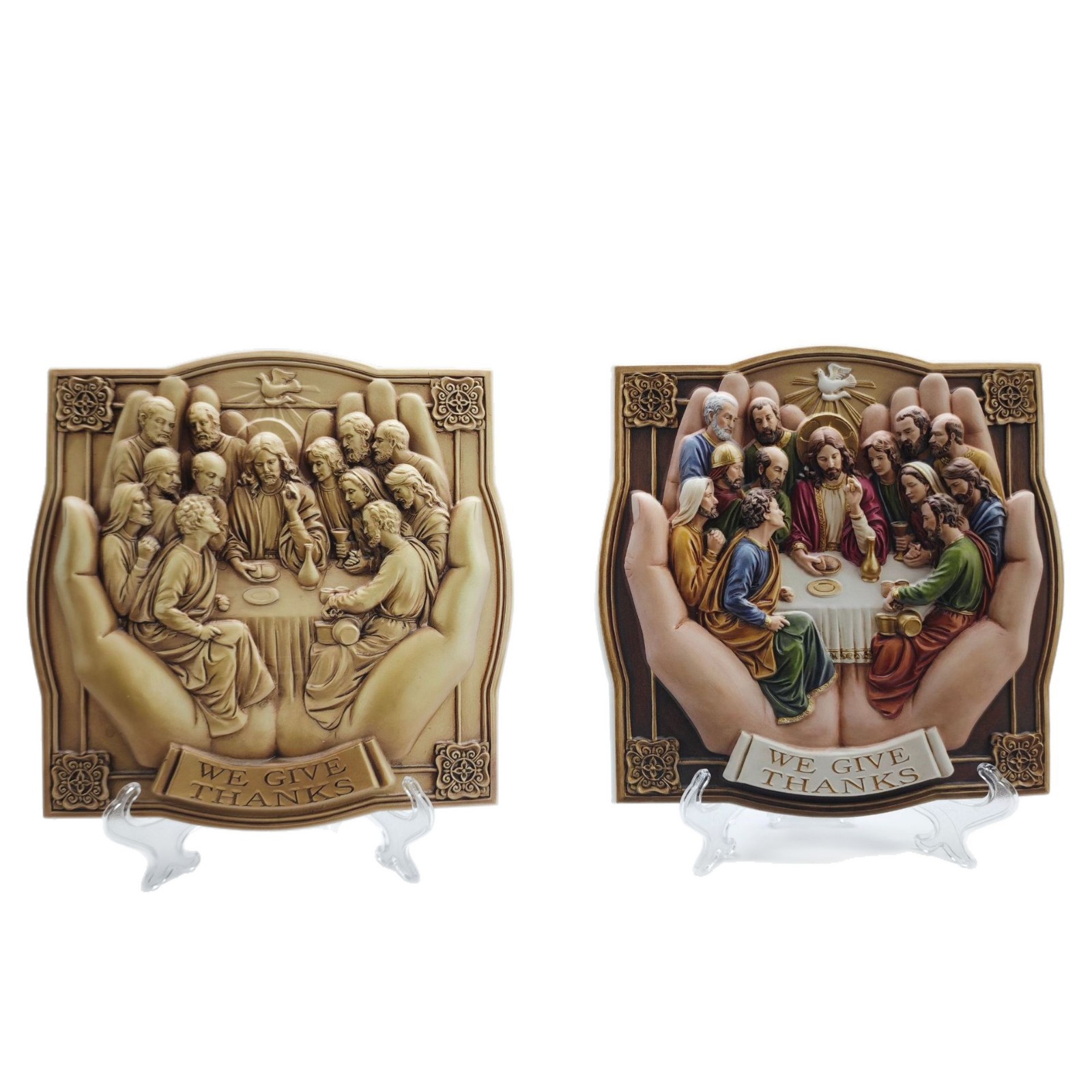 Cross-border foreign trade square Last Supper resin ornaments and pendants, church home decoration three-dimensional relief handicrafts Item Picture