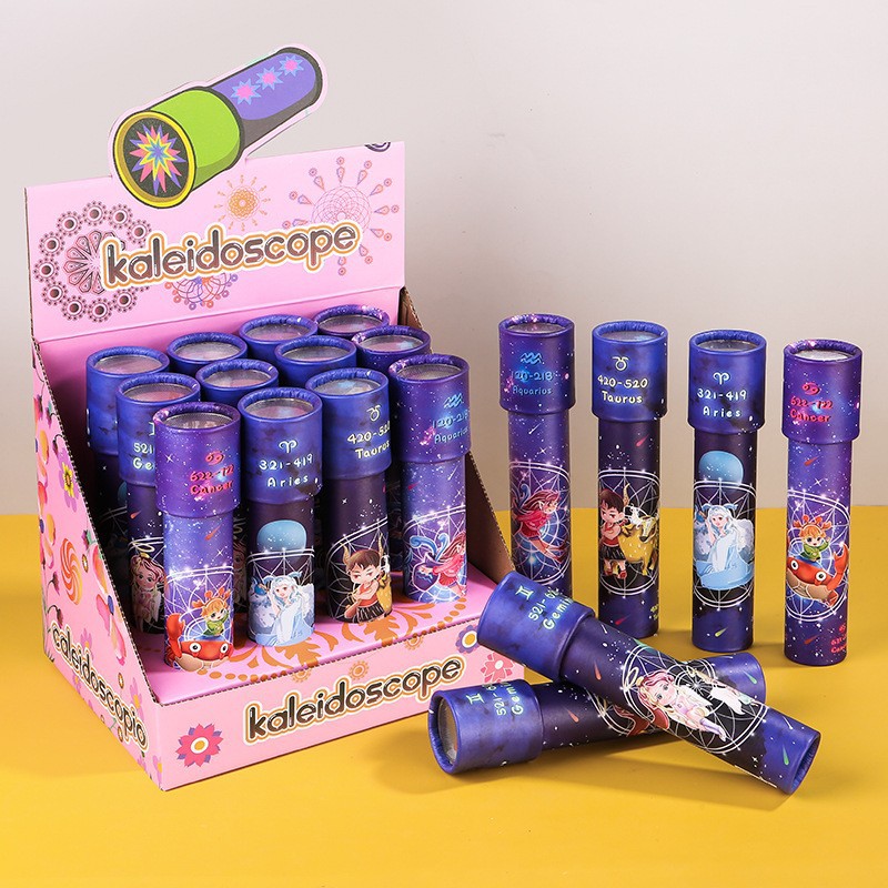 Children's educational and educational toys, large rotating map kaleidoscope, magical and ever-changing interior view paper kaleidoscope Item Picture