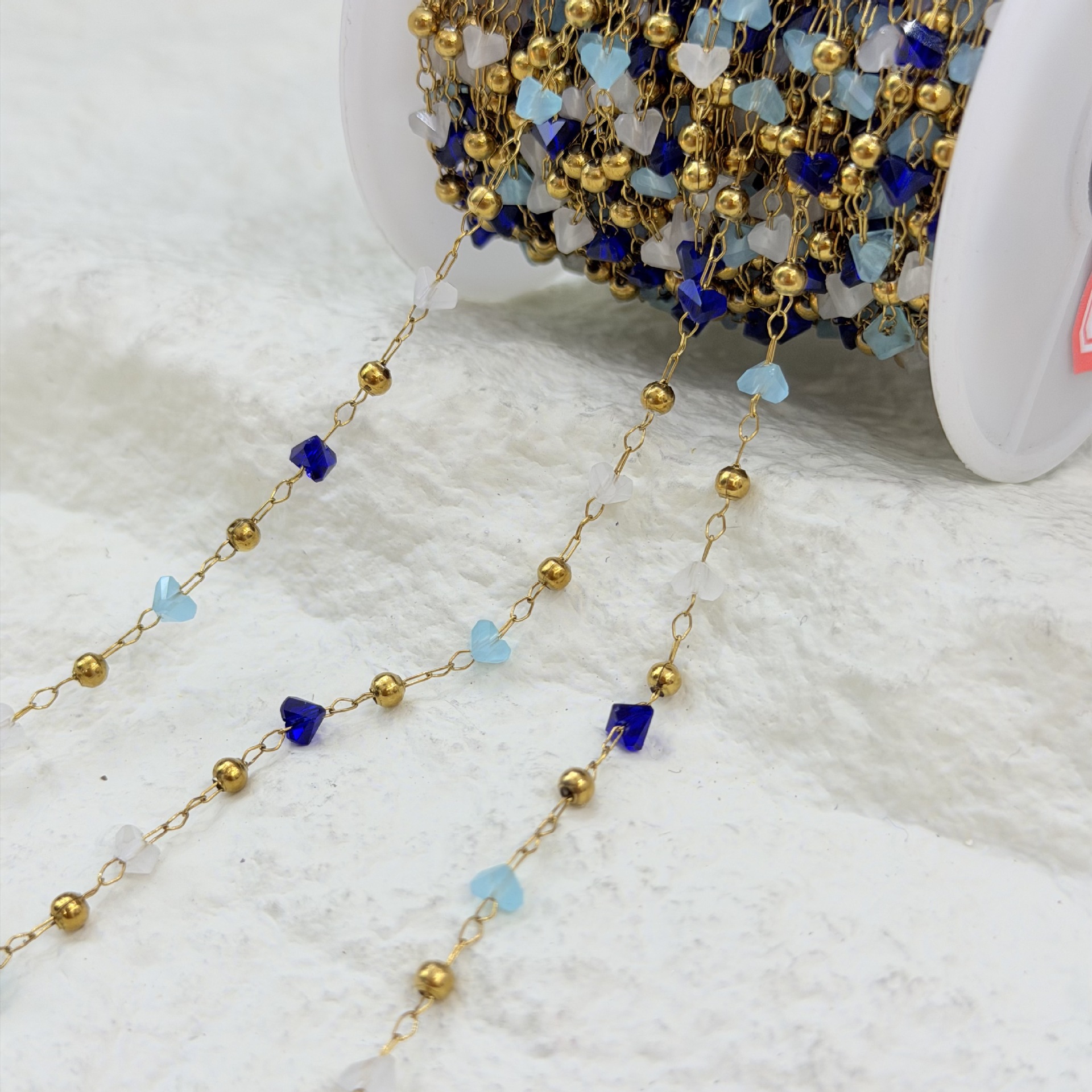 Cross-border love broken gold bead chain, gold-plated chain, diy hair accessory bracelet, necklace, semi-finished chain wholesale details Picture