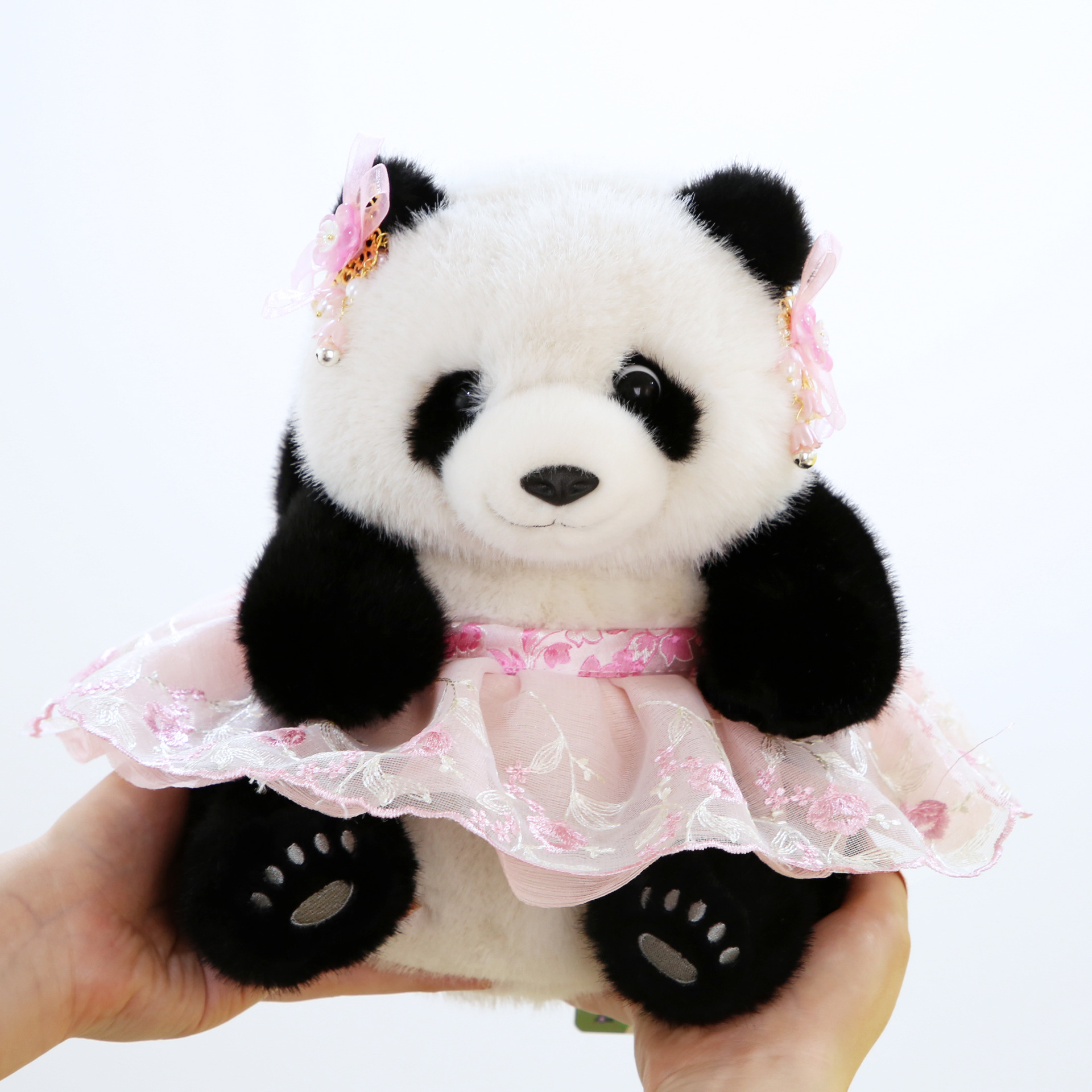25cm panda doll Princess Panda baby plush toy doll, realistic and cute, for your girlfriend as a holiday gift wholesale Specification image