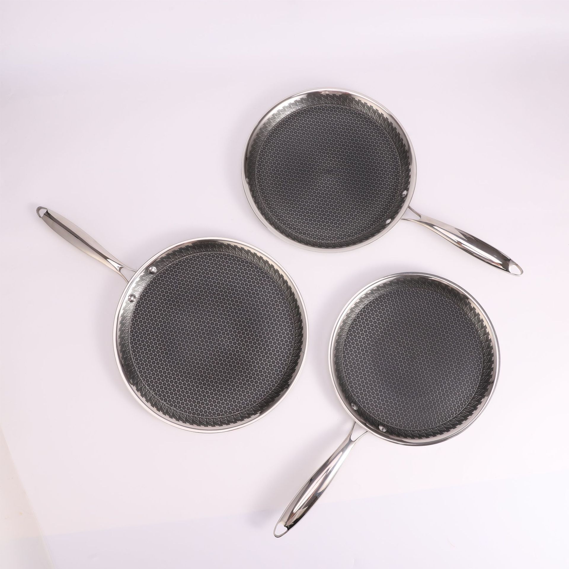 304 acero inoxidable pan de pizza plano banidente acero de tres capas panela panqueque especial sin humo antiadherente