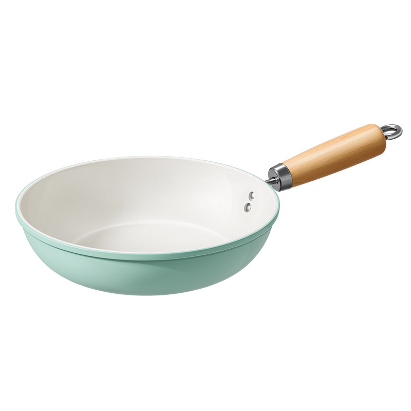 Hot-selling Autumn Blue ceramic frying pan, household non-stick pan, flat frying pan, universal stove, flat pan wholesale Item Picture