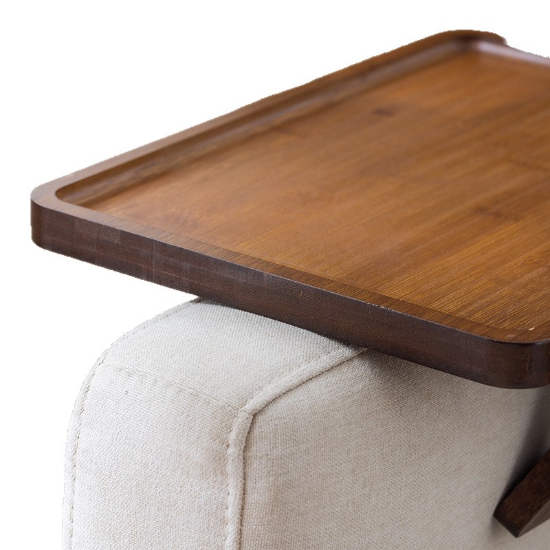 New cross-border bamboo sofa tea tray, new Chinese-style sofa folding tray, mobile small coffee table, adjustable tray Item Picture