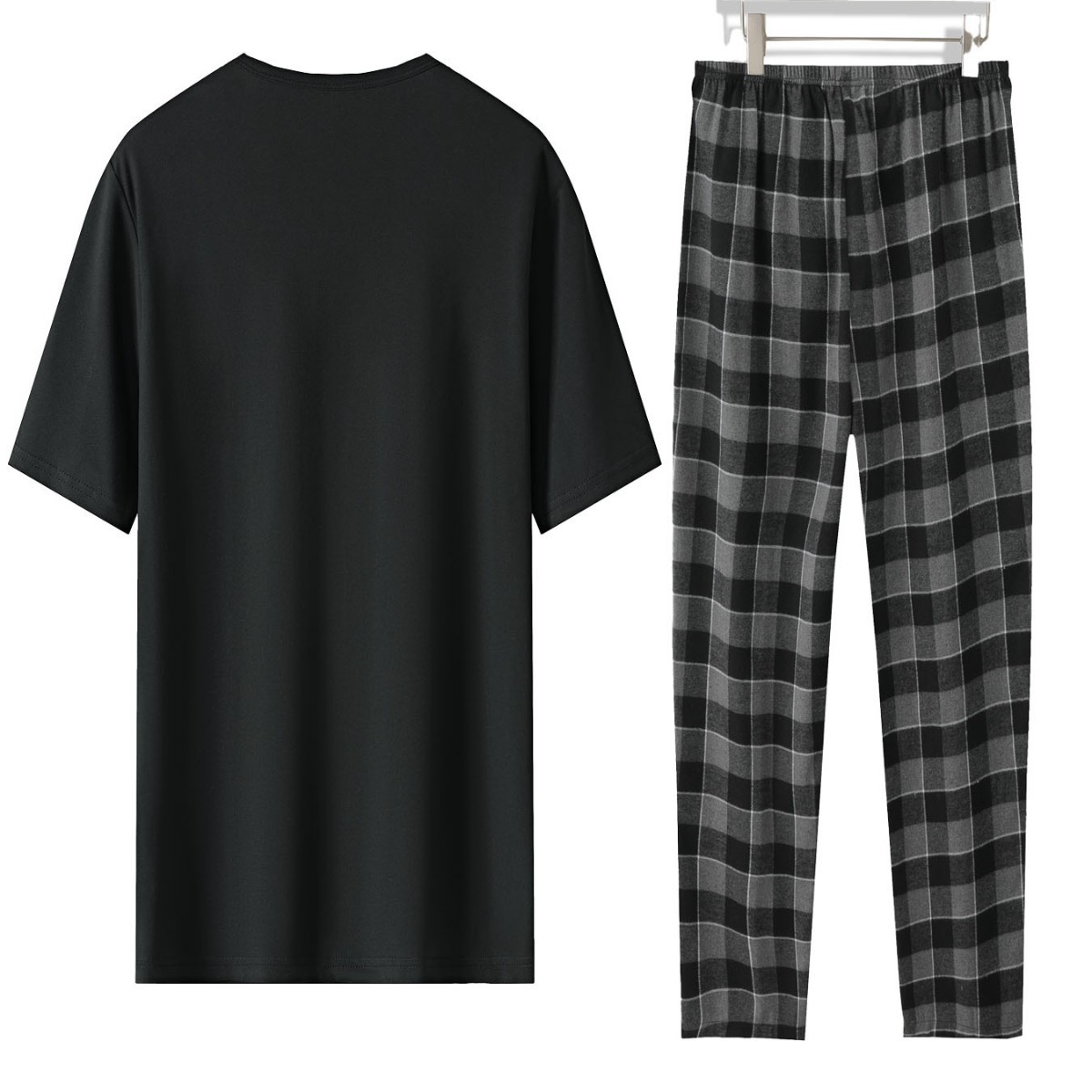 Cross-border new casual style set, two-piece printed home wear, men's trendy brand T-shirt, pajamas, short sleeves and long pants details Picture
