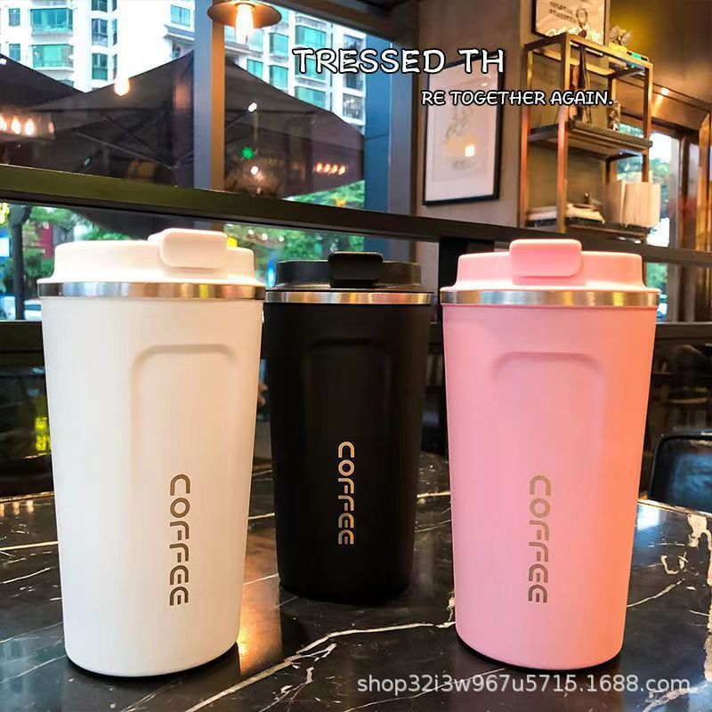 Cross-border stainless steel insulated cup, double-layer vacuum flip lid coffee cup, intelligent temperature display, high appearance level, couple car water cup