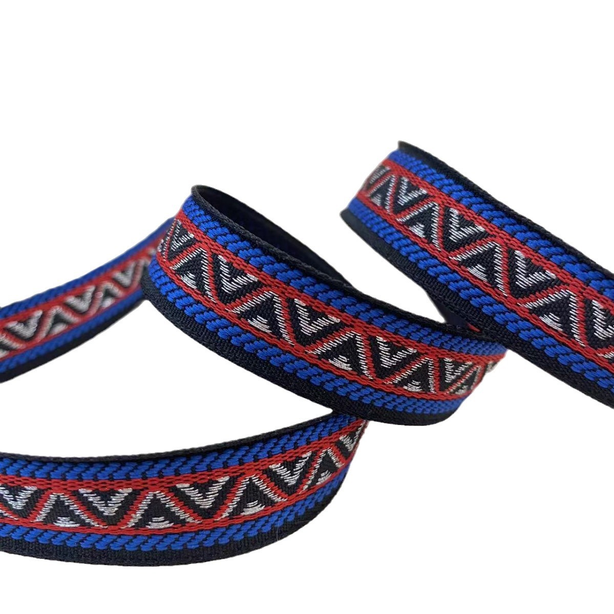 Wavy striped diamond-shaped multi-style ethnic jacquard embroidery webbing, performance costume accessories, gift box packaging tape Item Picture