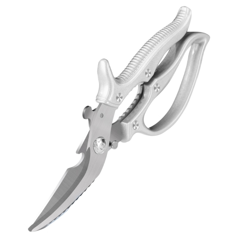 German kitchen scissors are specially designed for cutting chicken, duck and goose bones. They are sharp and multi-functional stainless steel fish-killing food scissors Item Picture
