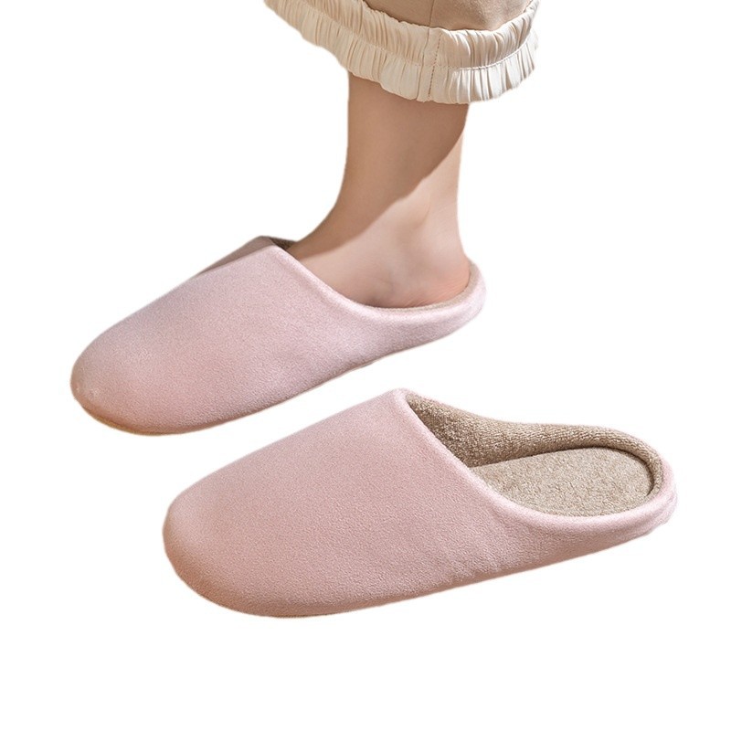Cixi cotton slippers with soft soles, silent design, suitable for women's autumn and winter home use, indoor warmth and anti-slip, plush home cotton slippers for men Item Picture