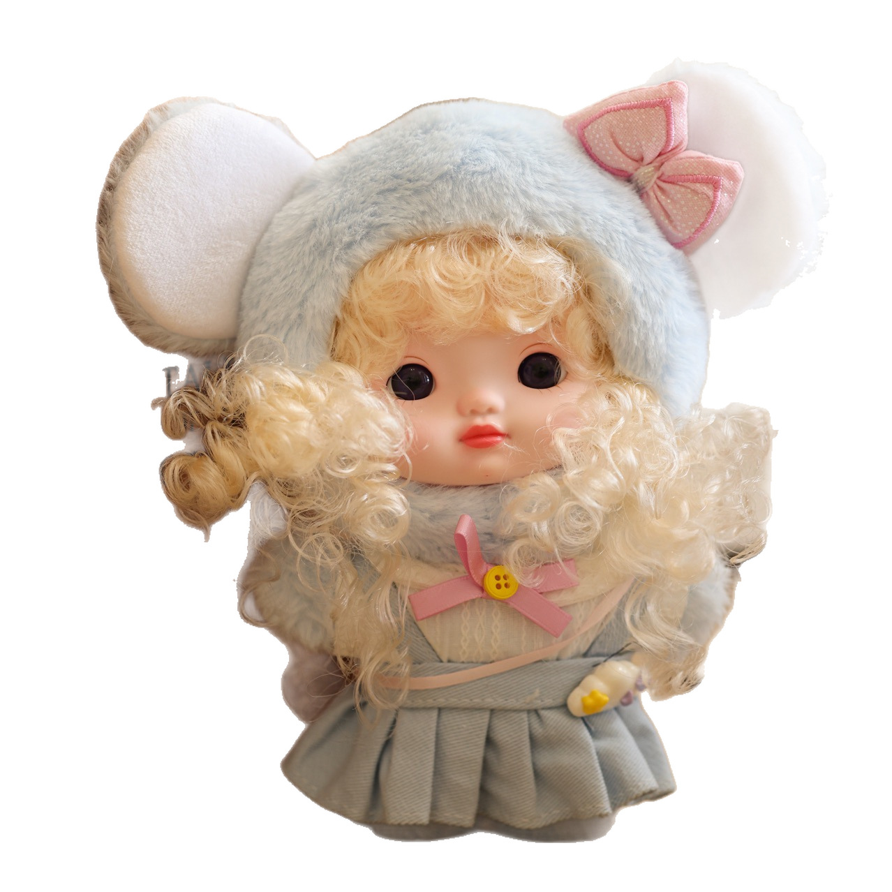 正版可可酱二代18cm毛绒公仔潮玩盲盒手办摆件可爱娃娃女孩礼物白底实物图