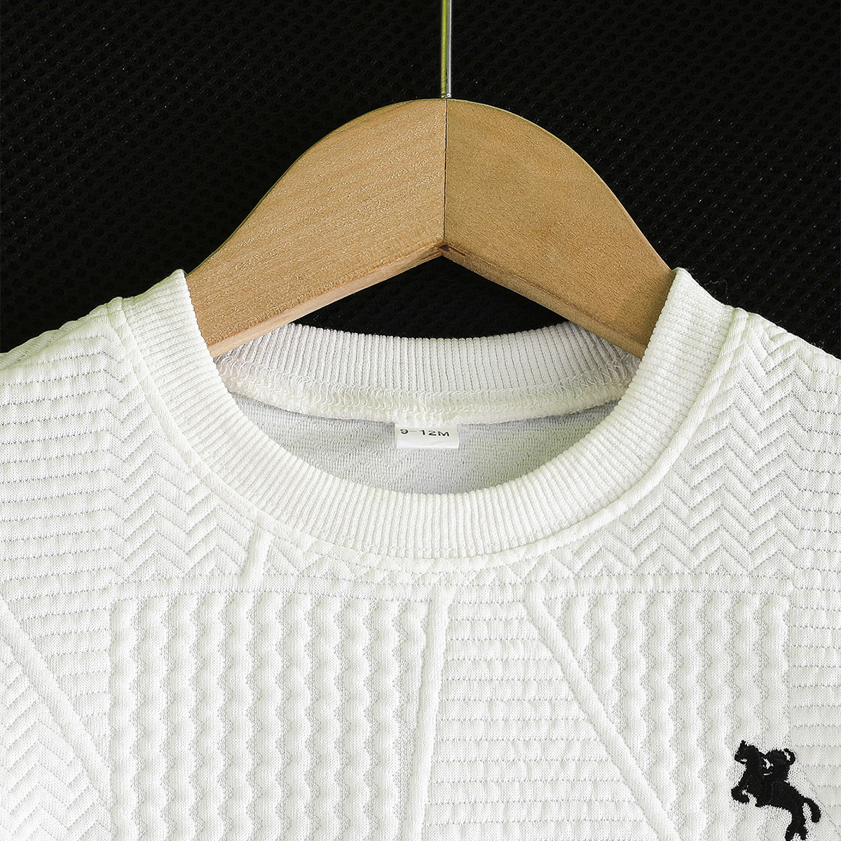 A simple and comfortable embroidered T-shirt and shorts set with horse racing patterns for boys aged 0-3 years old, a new summer sports outfit details Picture